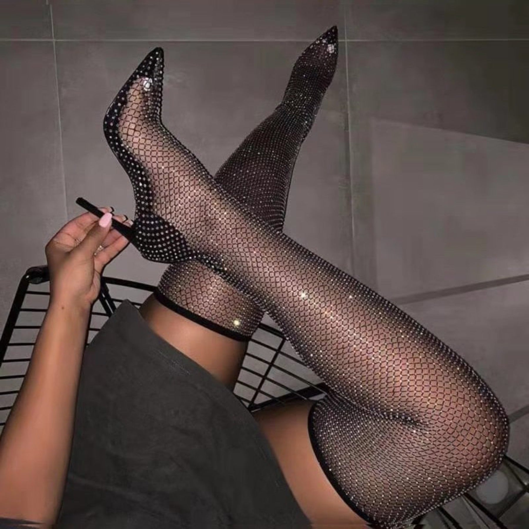 Full Drill Sexy Pointed High Heels 34-42