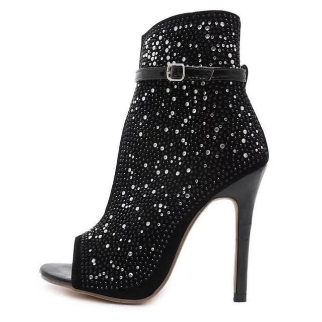 Oh Saucy Shoes Black / 43 Women Pumps Ankle Crystal Sandals