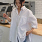 Fibobus DropShipping Autumn Long Sleeve Cotton White Blouse Fashion Women Casual Loose Shirt Blouse Office Lady Button Shirt Top Clothes Blusas 11456