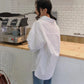 Fibobus DropShipping Autumn Long Sleeve Cotton White Blouse Fashion Women Casual Loose Shirt Blouse Office Lady Button Shirt Top Clothes Blusas 11456
