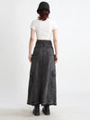 Split Denim Skirts For Women High Waist Patchwork Pocket Temperament Solid Skirt Female blk