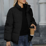 OhSaucy Apparel & Accessories Black / L Casual Warm Winter Coat Windproof Cotton Down
