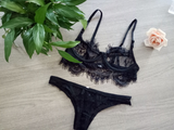 OHS lingerie Black Designer Lacey Lingerie Set Luxury Teddy Sexy Embroidery Underwear