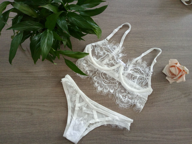 Jewelled Handmade Lace Thong Lingerie