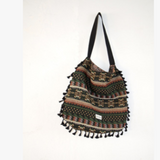 Oh Saucy Geometric Tribal Tasselled Tote Bags