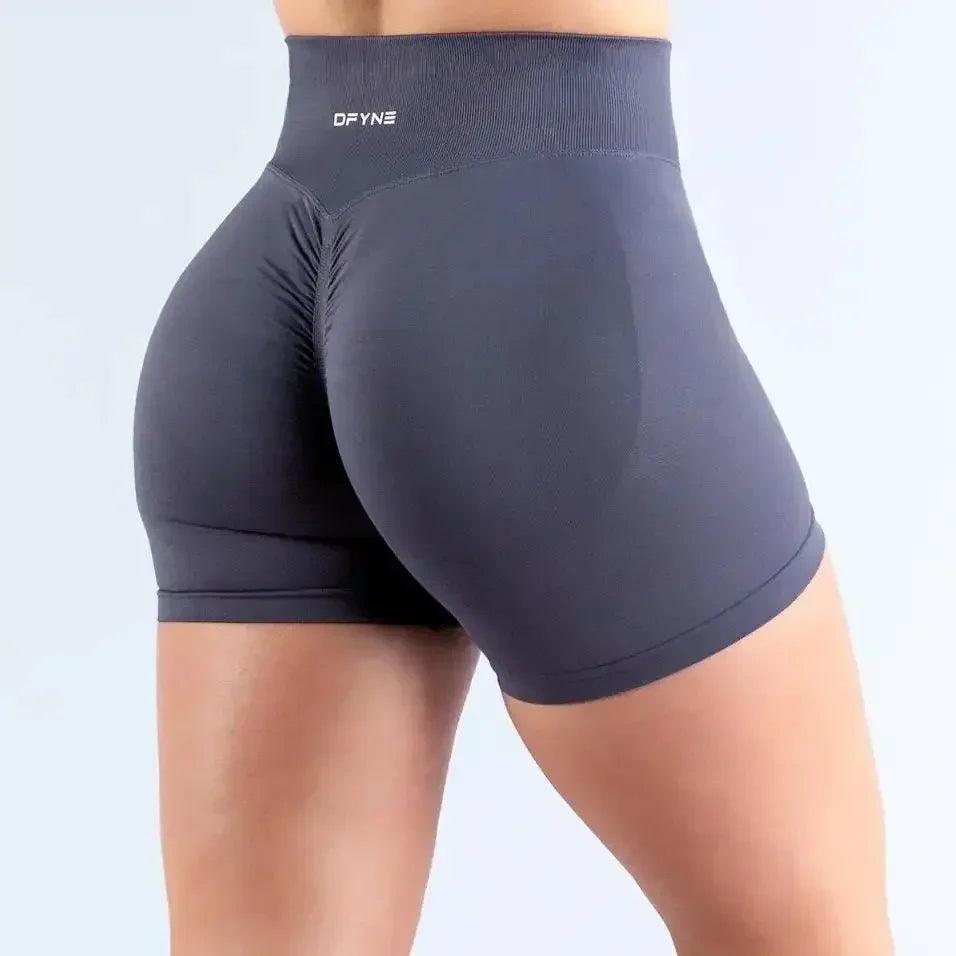 Oh Saucy DARK STONE GREY / S WAIST 54CM Impact Dynamic Shorts Scrunch Bum Seamless Comfy Compress Gymwear