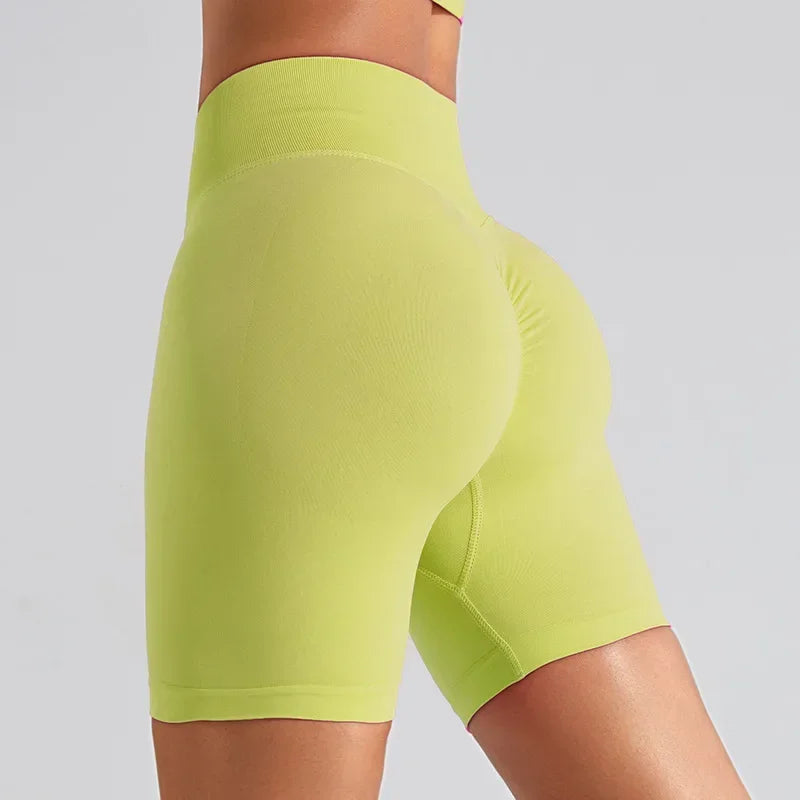 Oh Saucy YELLOW STAMEN / S WAIST 54CM Impact Dynamic Shorts Scrunch Bum Seamless Comfy Compress Gymwear