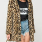 Fibobus DropShipping Jackets for Women Korean Version Autumn Winter Warm Fur Coats Fashion Mid Length Leopard Print Streetwear Women's Clothing