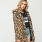 Fibobus DropShipping Jackets for Women Korean Version Autumn Winter Warm Fur Coats Fashion Mid Length Leopard Print Streetwear Women's Clothing