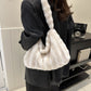 OhSaucy Bags Large-capacity Striped Plush Bag Winter New Fashion Portable Tote Shoulder Bags Shopping Furry Handbags For Women