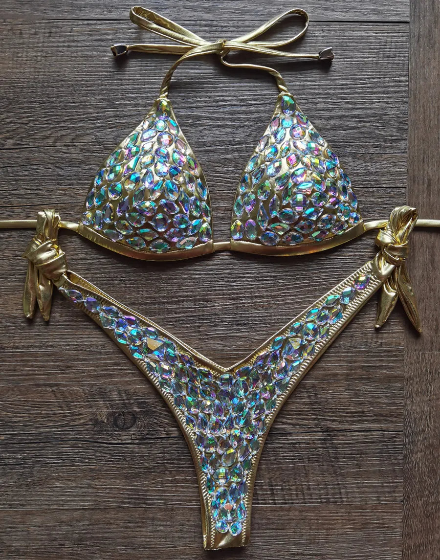 OhSaucy bikini Luxury Bling Rhinestone Bikini