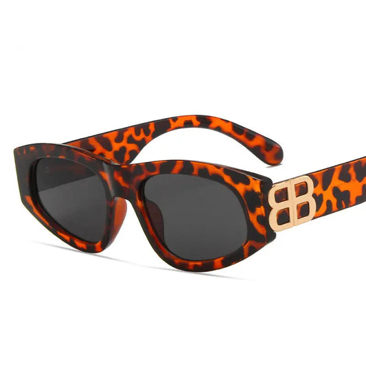 Fibobus C2 Luxury Brand Designer Fashion Small Square Frame Sunglasses Retro Sunglasses Ladies Personality Male B Letter Glasses UV400