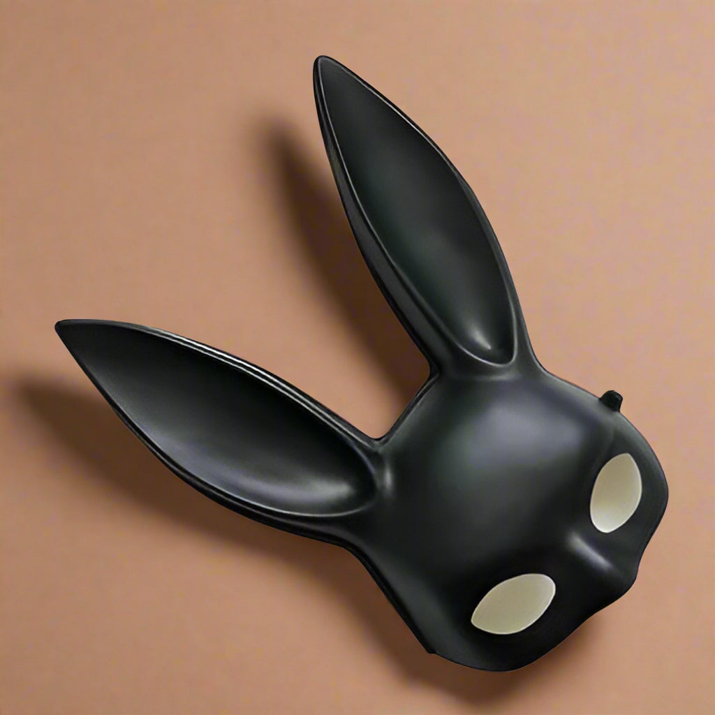 OhSaucy bunny ears Black Matte / Unisex / One Size Masquerade Rabbit Mask Super Long Ears