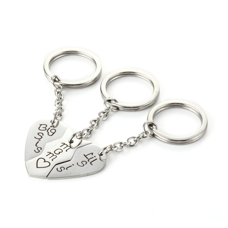 Oh Saucy MOM and Sisters Unity Heart Stainless Steel Keychain