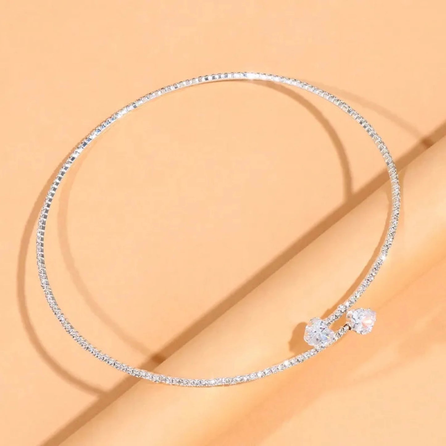 OHS jewelery Rhinestone Heart Collar Choker  Jewelry Accessories