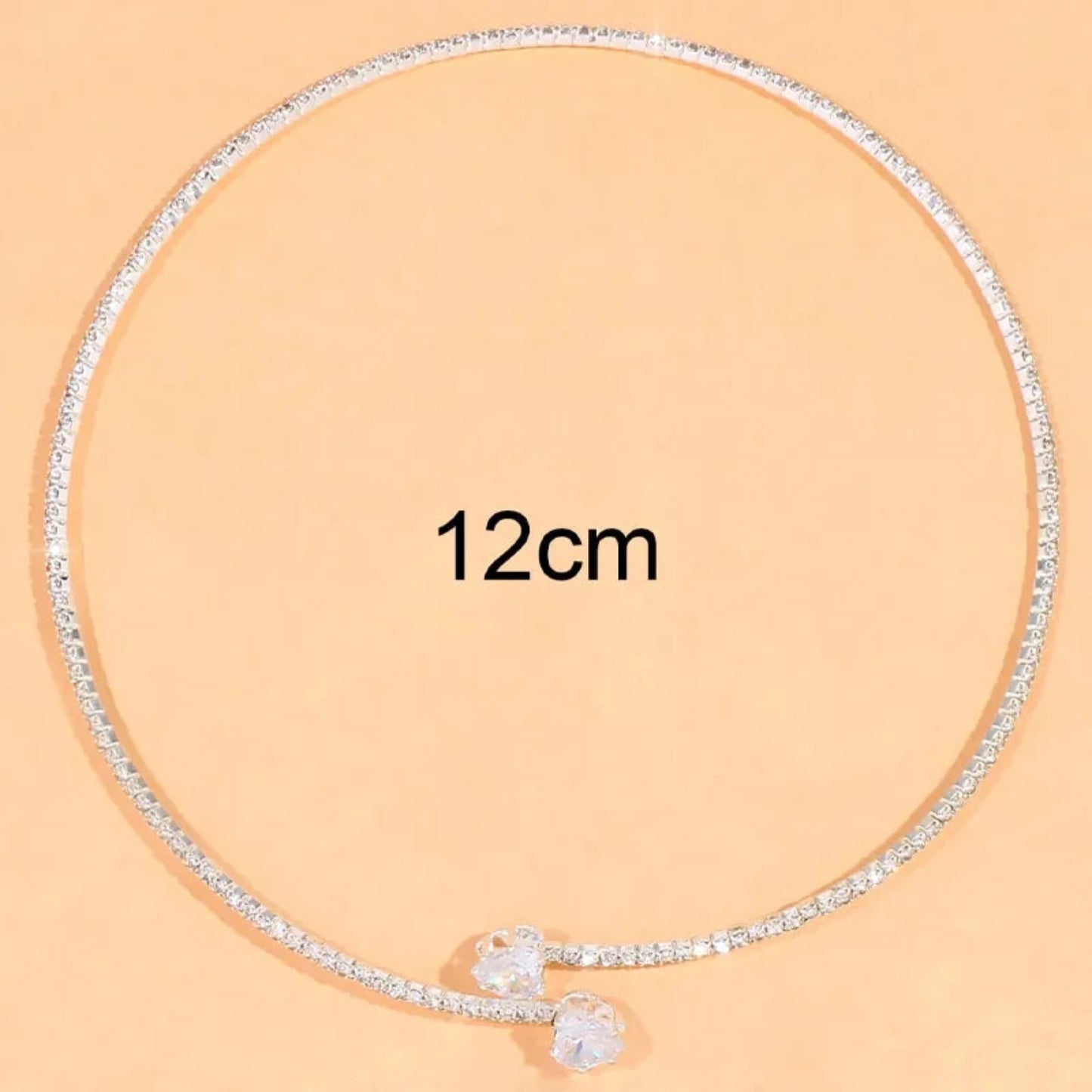 OHS jewelery Rhinestone Heart Collar Choker  Jewelry Accessories