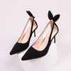 Fibobus heels black 7cm / 35 Sexy Slim High Heels Butterfly-knot