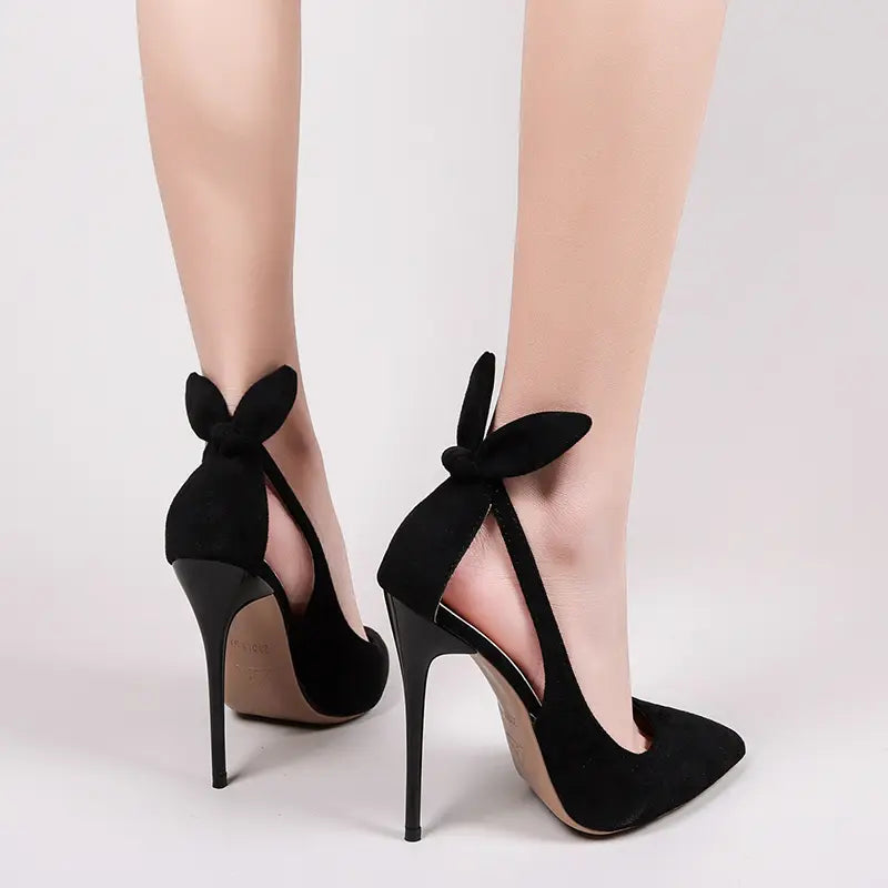 Fibobus heels Sexy Slim High Heels Butterfly-knot