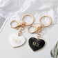 Oh Saucy South Korea Simple Personality Alloy Black And White Peach Heart Keychain