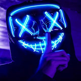 OhSaucy Party Supplies The Purge LED Neon Glow In The Dark Mask