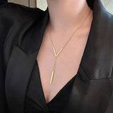 Oh Saucy Gold Color V-shaped Long Sexy Clavicle Gold Chain Necklace Choker