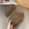 Oh Saucy Shoes DARK BROWN / 37 Winter Comfortable  Warm Slippers Non-slip Lightweight