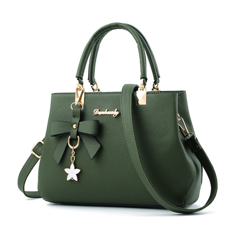 Oh Saucy Green Women Shoulder Bag With Bowknot Star Pendant Totes