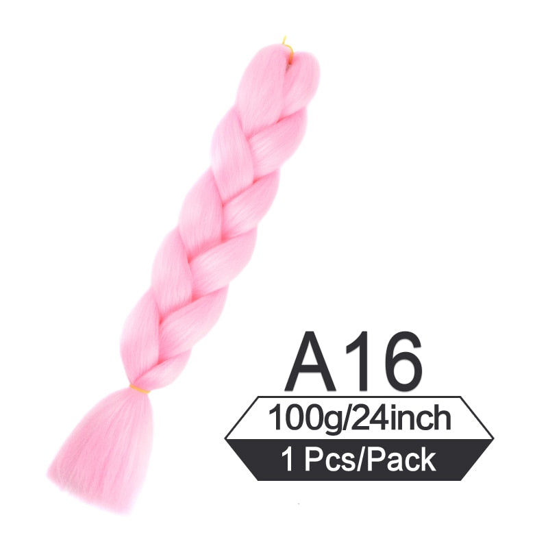 OHS hair #10 / China / 24inches|1Pcs/Lot 24 Inch Jumbo Braiding Hair Braids Extensions Box Twist Pre Stretched Synthetic Hair Crochet Braid
