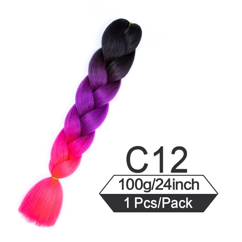 OHS hair #118 / China / 24inches|1Pcs/Lot 24 Inch Jumbo Braiding Hair Braids Extensions Box Twist Pre Stretched Synthetic Hair Crochet Braid