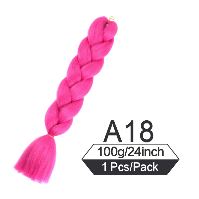 OHS hair #14 / China / 24inches|1Pcs/Lot 24 Inch Jumbo Braiding Hair Braids Extensions Box Twist Pre Stretched Synthetic Hair Crochet Braid
