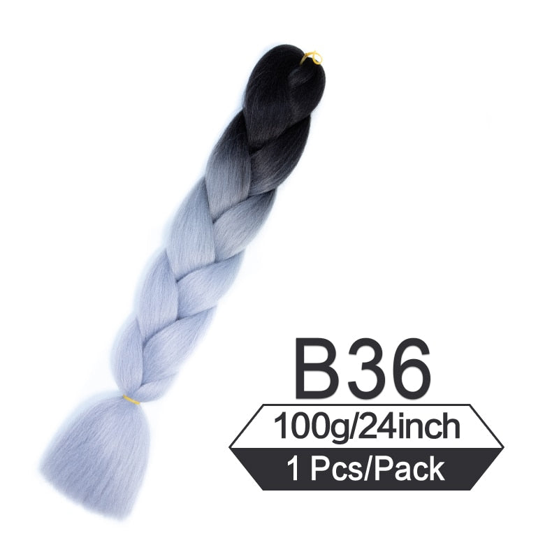 OHS hair 1B/27HL / China / 24inches|1Pcs/Lot 24 Inch Jumbo Braiding Hair Braids Extensions Box Twist Pre Stretched Synthetic Hair Crochet Braid
