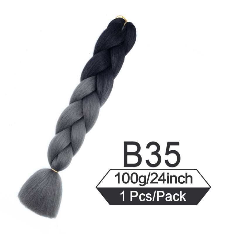 OHS hair 1B/30HL / China / 24inches|1Pcs/Lot 24 Inch Jumbo Braiding Hair Braids Extensions Box Twist Pre Stretched Synthetic Hair Crochet Braid