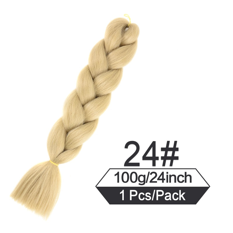 OHS hair #24 / China / 24inches|1Pcs/Lot 24 Inch Jumbo Braiding Hair Braids Extensions Box Twist Pre Stretched Synthetic Hair Crochet Braid