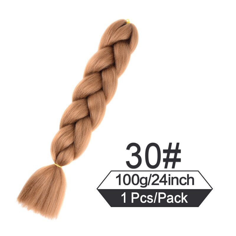 OHS hair #30 / China / 24inches|1Pcs/Lot 24 Inch Jumbo Braiding Hair Braids Extensions Box Twist Pre Stretched Synthetic Hair Crochet Braid