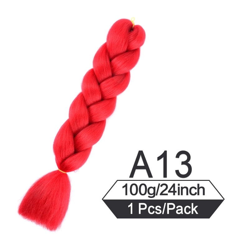 OHS hair #6 / China / 24inches|1Pcs/Lot 24 Inch Jumbo Braiding Hair Braids Extensions Box Twist Pre Stretched Synthetic Hair Crochet Braid