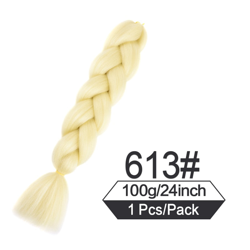 OHS hair #613 / China / 24inches|1Pcs/Lot 24 Inch Jumbo Braiding Hair Braids Extensions Box Twist Pre Stretched Synthetic Hair Crochet Braid