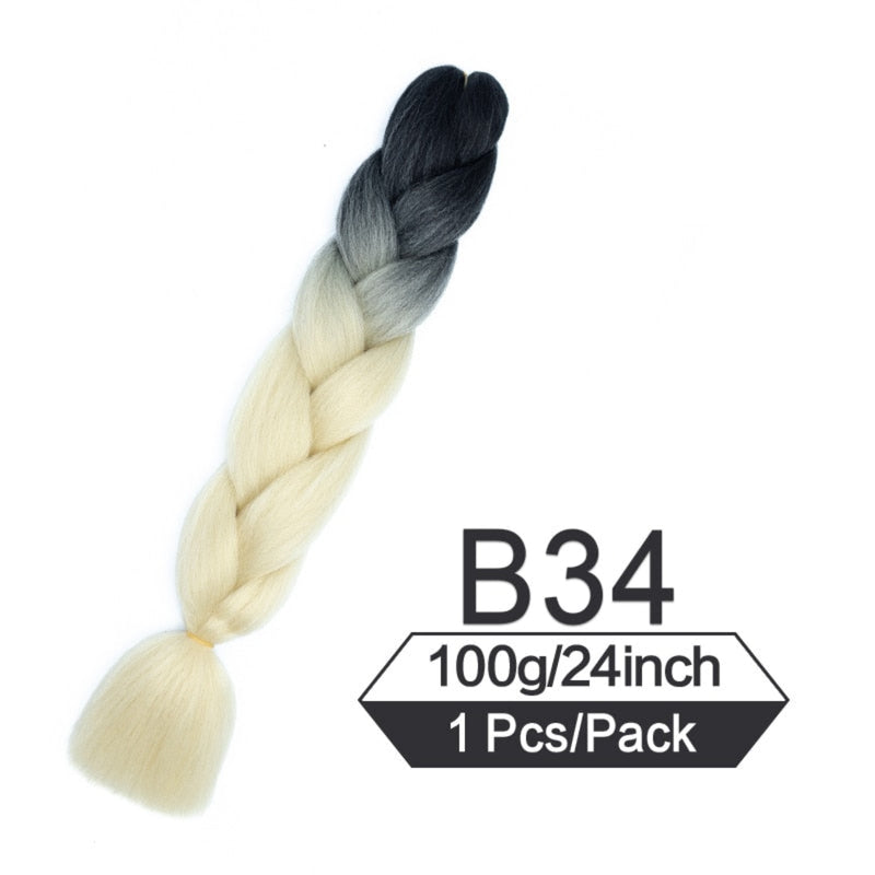 Oh Saucy Natural Color / China / 24inches|1Pcs/Lot 24 Inch Jumbo Braiding Hair Braids Extensions Box Twist Pre Stretched Synthetic Hair Crochet Braid