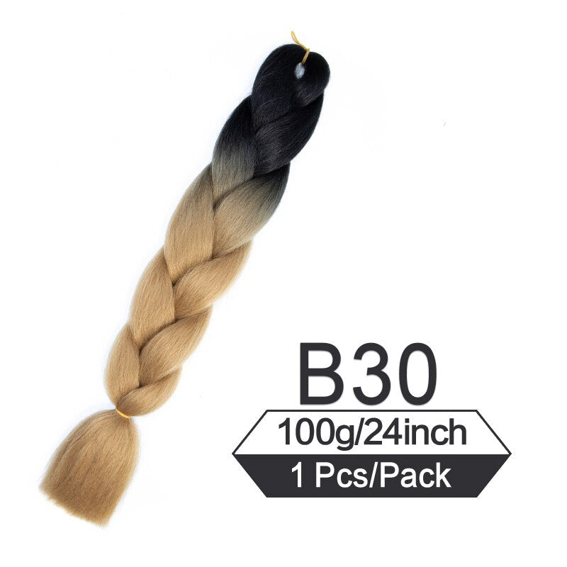 OHS hair T1/27 / China / 24inches|1Pcs/Lot 24 Inch Jumbo Braiding Hair Braids Extensions Box Twist Pre Stretched Synthetic Hair Crochet Braid