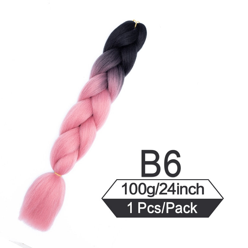 OHS hair T1B/33/27 / China / 24inches|1Pcs/Lot 24 Inch Jumbo Braiding Hair Braids Extensions Box Twist Pre Stretched Synthetic Hair Crochet Braid