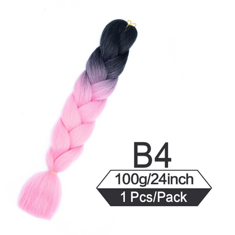 OHS hair T1B/33 / China / 24inches|1Pcs/Lot 24 Inch Jumbo Braiding Hair Braids Extensions Box Twist Pre Stretched Synthetic Hair Crochet Braid