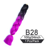 OHS hair T1B/350 / China / 24inches|1Pcs/Lot 24 Inch Jumbo Braiding Hair Braids Extensions Box Twist Pre Stretched Synthetic Hair Crochet Braid