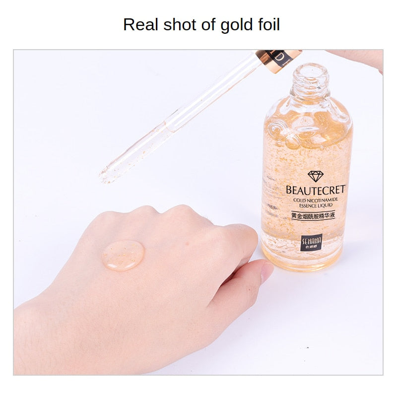 OHS beauty 24K Gold Hyaluronic Nicotinamide Face Serum Replenishment Moisturize Firming Facial Essence