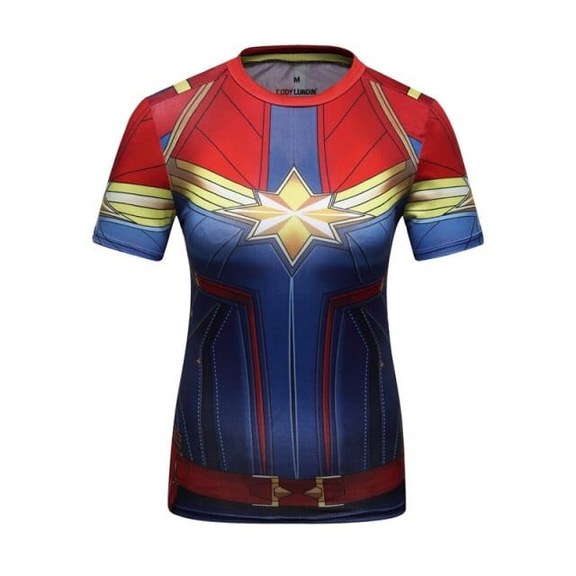 T shirt Women  3D Superhero Quick Dry Compression Shirt Ladies Stretch Sports T-shirt - OhSaucy