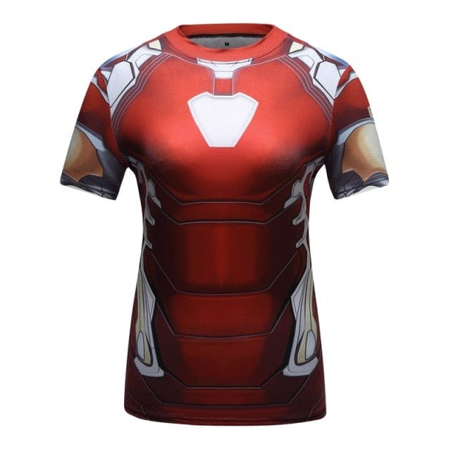 T shirt Women  3D Superhero Quick Dry Compression Shirt Ladies Stretch Sports T-shirt - OhSaucy