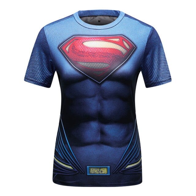 T shirt Women  3D Superhero Quick Dry Compression Shirt Ladies Stretch Sports T-shirt - OhSaucy