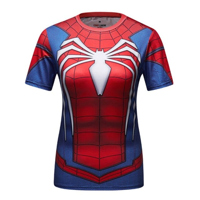 T shirt Women  3D Superhero Quick Dry Compression Shirt Ladies Stretch Sports T-shirt - OhSaucy