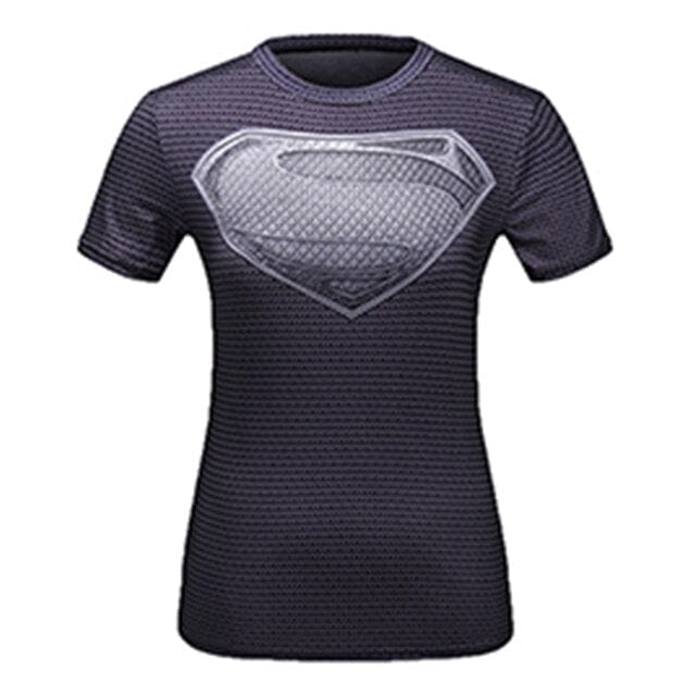 T shirt Women  3D Superhero Quick Dry Compression Shirt Ladies Stretch Sports T-shirt - OhSaucy