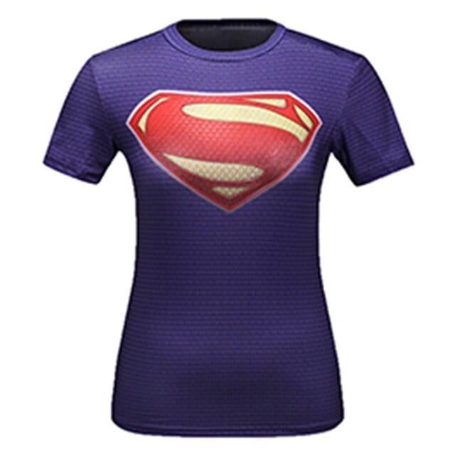 T shirt Women  3D Superhero Quick Dry Compression Shirt Ladies Stretch Sports T-shirt - OhSaucy