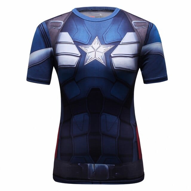 T shirt Women  3D Superhero Quick Dry Compression Shirt Ladies Stretch Sports T-shirt - OhSaucy