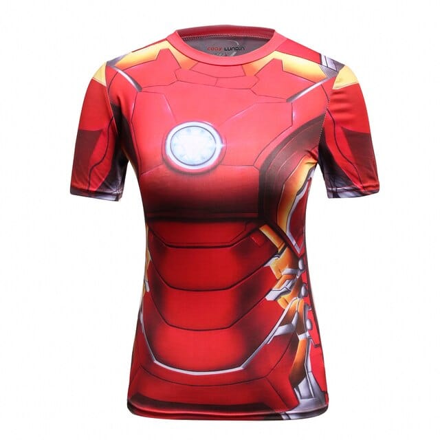 T shirt Women  3D Superhero Quick Dry Compression Shirt Ladies Stretch Sports T-shirt - OhSaucy